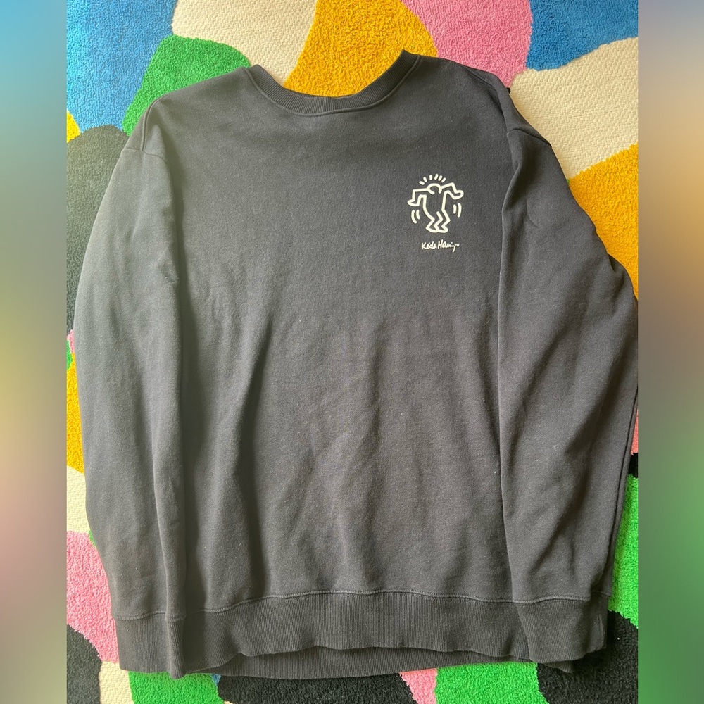 Keith Haring dancing figures crewneck pullover sweater